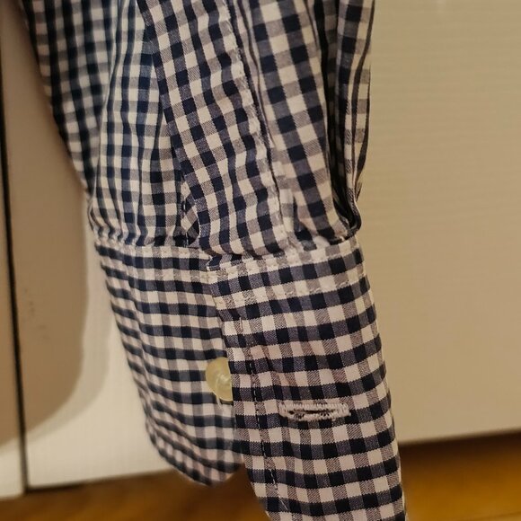 J.Crew Slim Fit Navy & White Gingham Shirt size M - Picture 2 of 6